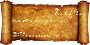 Karaffa Áron névjegykártya