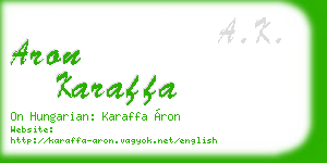 aron karaffa business card
