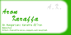 aron karaffa business card